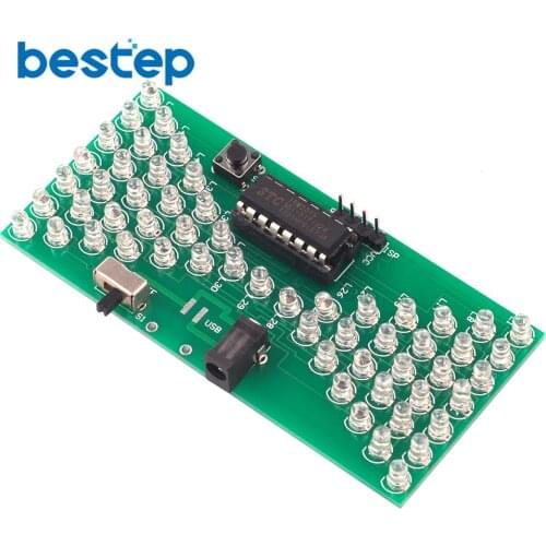 5V Electronic Hourglass DIY Kit Funny Electric Production Kits Precise With LED Lamps Double Layer PCB Board 84*40mm