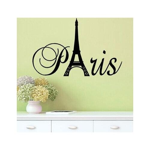 Hot sale Paris Eiffel Tower Wall Sticker Quotes Living room bedroom background decoration Home Decor Removable