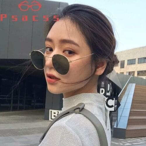 Psacss Metal Round Classic Sunglasses Men Women Vintage 2019 Fashion Brand Designer High Quality Mirror Sun Glasses UV400 oculos