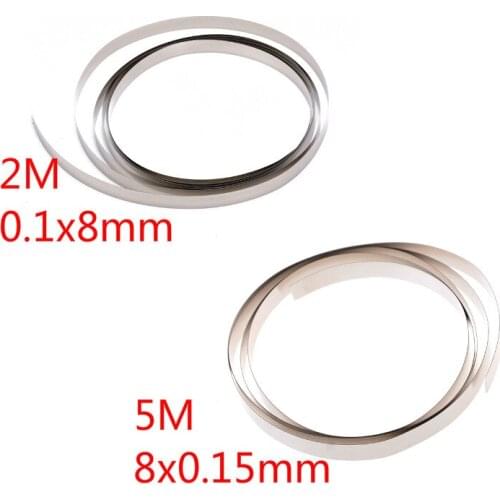 3/5M 8mmX0.15mm 0.1X8mm Nickel Strip Tape For Li 18650 26650 Battery Spot Welding Compatible For Spot Welder Machine