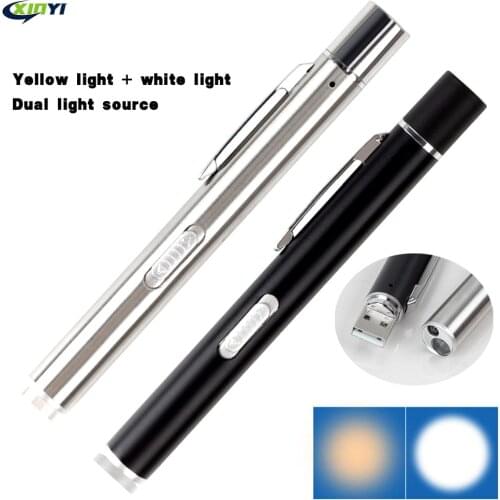 USB Rechargeable Medical Handy Pen Light Mini Nursing Flashlight LED Torch Lamp With Stainless Steel Clip Pocket Led Flashlight