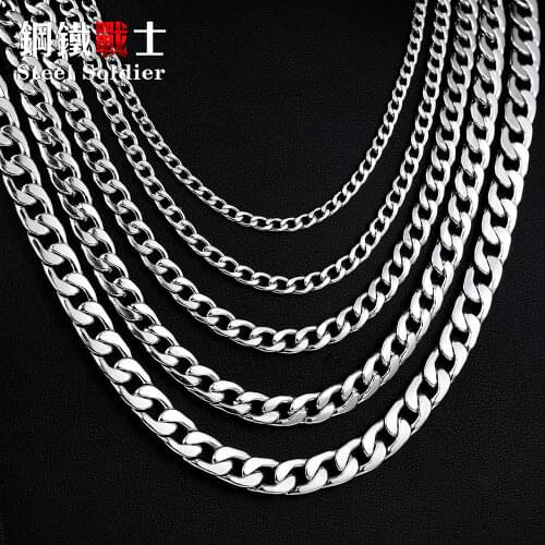 Steel soldier retail & Wholesale Water Wave Chain Necklace for Man Woman Stainless Steel Cheap and Super Quality