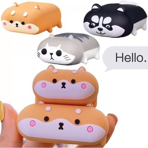 For Airpods Pro 3D Cute Cartoon Shiba Inu Dog Soft Earpods Case for Apple Airpods 1 2 3 Lying Down Puppy Wireless Earphone Cover
