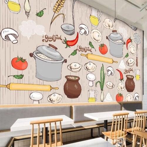 Custom Any Size Mural Wallpaper Modern 3D Hand-painted Coffee Shop Blackboard Restaurant Hotel Mural Background Wall Papers 3 D