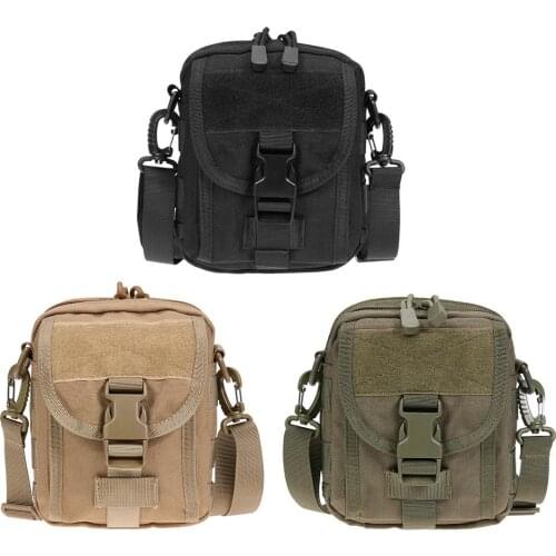 Nylon MOLLE Belt Waist Bag Shoulder Bag Multifunction Outdoor Waterproof 1000D EDC Pouch Camouflage Military Hunting Bag