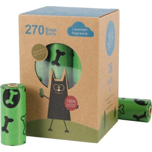 New Style 18 rolls Biodegradable Dog Poop Bags EPI Earth Friendly Waste Bag for Dogs 270 counts pooper bags