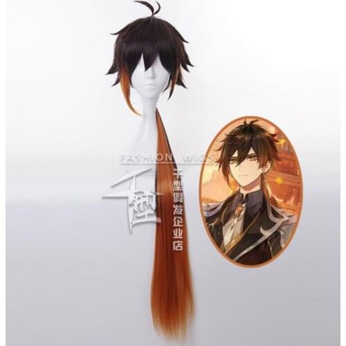 Anime Game Genshin Impact Zhong Li Long Wig Cosplay Costume Heat Resistant Synthetic Hair Zhongli Wigs
