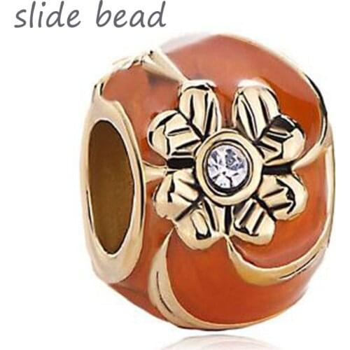Fit Pandora charm bracelets Orange Four Leaf Celtic Claddagh Irish Charm Clover Faberge Egg Beads for jewelry making