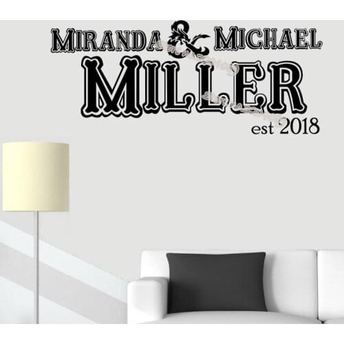 Dungeon wall Sticker Master Lovers Custom Name Family Name Established Date Personalized Decal Decor living room mural EB507