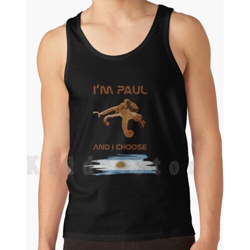 Paul-Argentina! Tank Tops Vest 100% Cotton Paul Argentina 2014 Argentina National Team Football Football