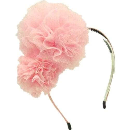 Wholesale children kids large tull pomp flower hairbands wedding hair accessories party bands children fashion hairband