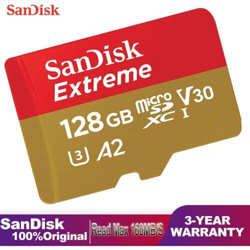 Sandisk Extreme Micro SD Card A2 128GB MicroSDXC 512GB Extreme A2 UHS-I V30 U3 64GB Pro Micro Flash Memory Card To USB Adapter
