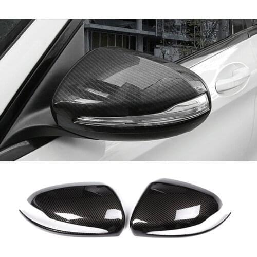 Car styling ABS Carbon fiber for Mercedes Benz C E class W205 W213 GLC X253 rearview mirror frame door mirror covers accessories