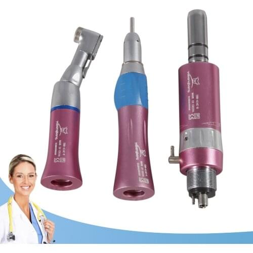 Dental Slow Low Speed Handpiece NSK type contra angle straight air motor pink