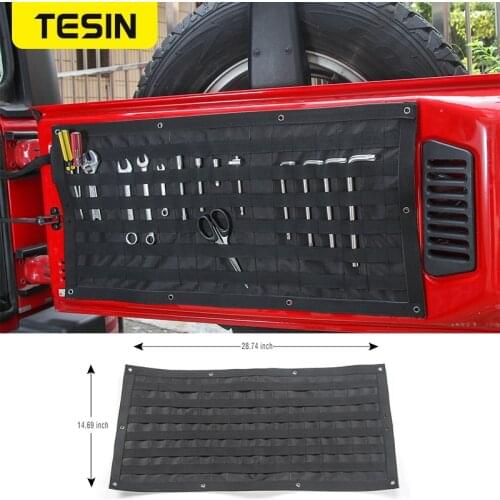 TESIN Car Accessories Tail Door Storage Bags Tool Kit Organizer Camping Mat for Jeep Wrangler Jk Jl 2007-2018