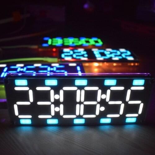 High Quality DIY Large Screen 6 Digit Two-Col LED Clock Kit Touch Control w Temp/Date/Week