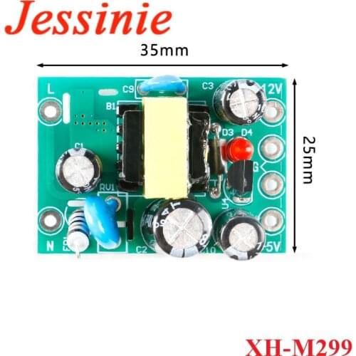 XH-M299 AC-DC Isolated Switching Power Supply Module Board Dual Output AC 110V-220V to DC 5V 12V 0.5A+5V