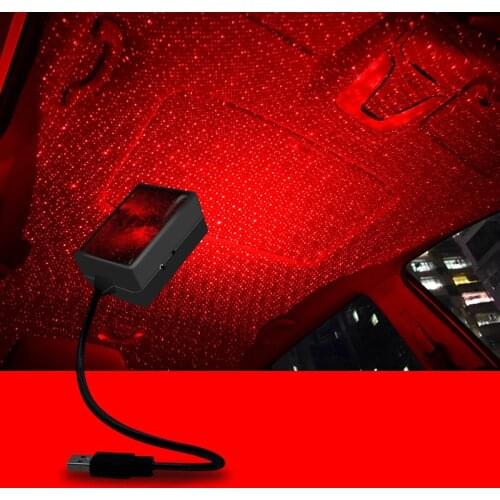 Car Roof Star Night Light Dual Color Sound Activated LED Auto-Rotating Breath Starry Sky Galaxy Lamp Party Atmosphere Projector