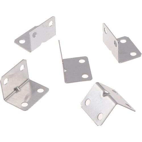 10Pcs L Shape Stainless Steel Corner Bracket Connectors Code Right Angle Support Furniture Fixing Reinforced Hardware