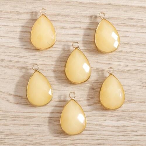 10pcs 14*22mm Water Drop Charms for Drop Earrings Women DIY Handmade Crafts Enamel Pendants Necklace Jewelry Making Accessories