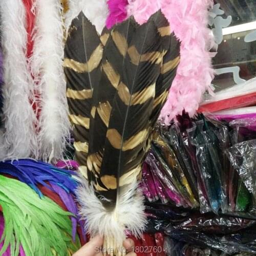 Wholesale 2 / lot natural beauty zebra pattern eagle feathers rare 16-18 inches / 40-45 cm celebration decoration dress