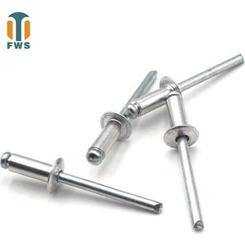 20PCS M4 12-25mm Multi Sizes DIN EN ISO15977 GB/T12618.1 Aluminium Open End Round Head Blind Rivet for Furniture Car Aircraft