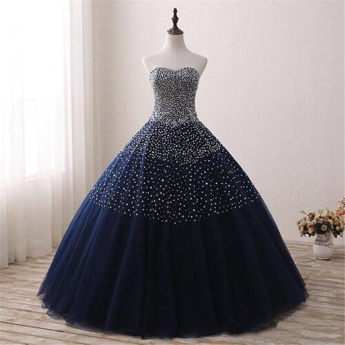 2020 New Arrive 100% Real Photo Quinceanera Dresses Ball Gown Beaded Lace Up Sweet 16 Dress For 15 Years Debutante Gowns