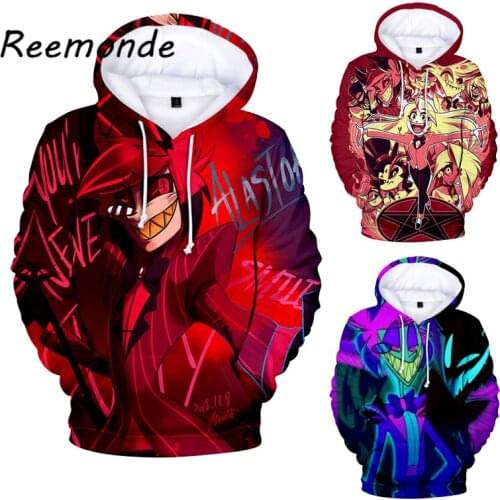 2020 New Anime Hazbin Cosplay Hotel Costume Hoodies Sweatshirts 3D Charlie Hoodies Casual Hip hop Pullover for Women and Mens