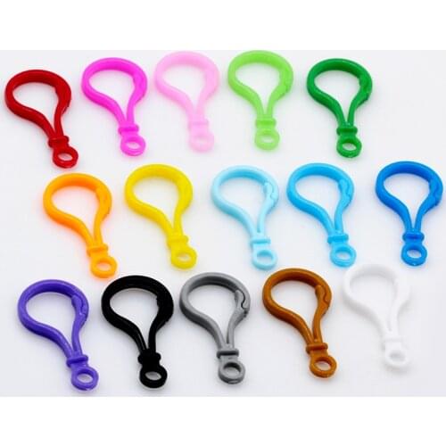 20p 25x50mm color Plastic Bulb shape snap Hook lobster clasps DIY Needlework Luggage Key Ring Handmade jewelry findings supplier