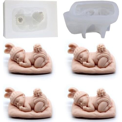 3D Sleeping Baby Silicone Mold for Chocolate Candy Fondant Mold Handmade Soap Candle Plaster Resin Making Tool