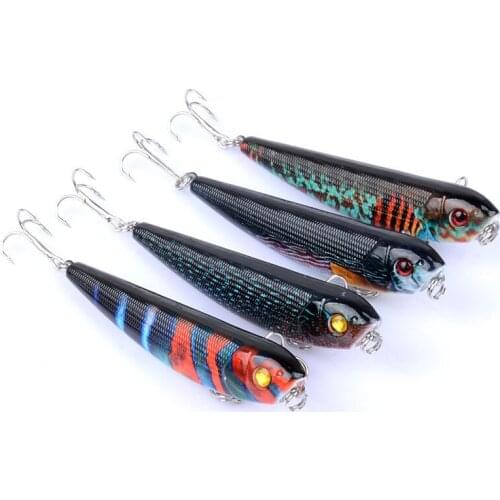 4Pcs/Lot 8.5cm/9.6g 3D Painting Floating Pencil Fishing Baits Lure Lifelike Minnow Artificial Hard Pesca Isca Wobblers