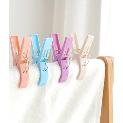 4 pcs Powerful Plastic Clothes Pegs Large Clothes Clips Plastic Beach Towel Pegs clothespin Clips Laundry Storage Organizer