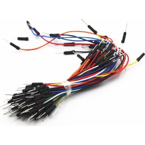 65pcs/lot Jump Wire Cable Male to Male Flexible Jumper Wires for Arduino Breadboard DIY Starter Kit