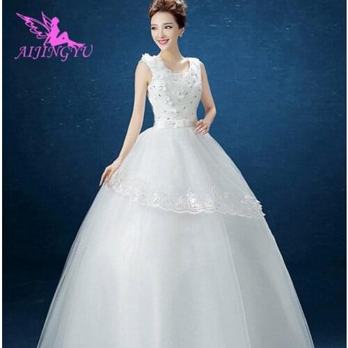 AIJINGYU 2021 2020 gowns Customized new hot selling cheap ball gown lace up back formal bride dresses wedding dress FU182