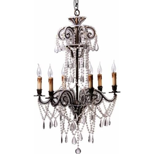 American retro living room chandelier European crystal chandelier energy saving lamp clothing store villa duplex staircase light