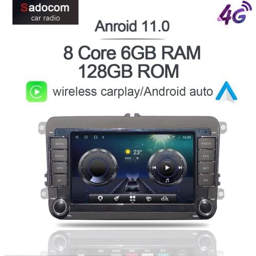 Carplay 7" Android 10.0 128GB 6GB Car Audio DVD autoradio for VW Volkswagen SKODA GOLF 5 Golf 6 POLO PASSAT B5 B6 JETTA TIGUAN