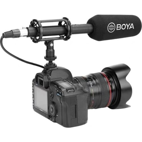 BOYA BY PVM3000 Shotgun Microphone Supercardioid Electret Condenser Mic for Video Interview Camcorder Audio Recorder DSLR Camera