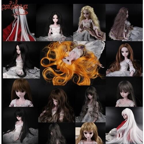 Cataleya 1/3 1/4 Bjd Hair High Temperature Long Gray Straight And Curly Bjd Wig SD For BJD Doll