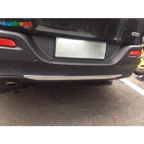 For Jeep Cherokee 2014 2015 2016 ABS Chrome Rear Trunk Lid Cover Trim Back Bumper Decorative Protector Trims Sticker Car Styling
