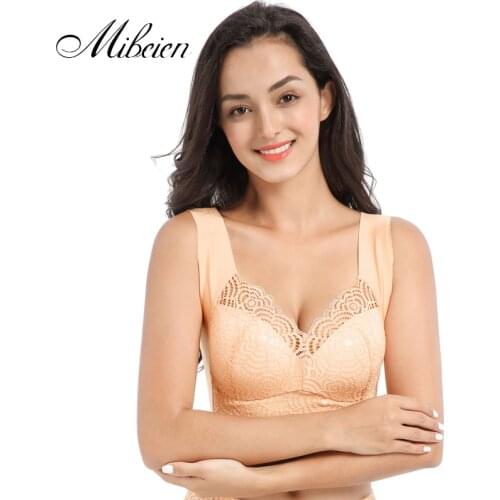 Womens plus size underwear bra vest sexy hollow lace no steel ring comfortable sports bra large size push-up push-up bra