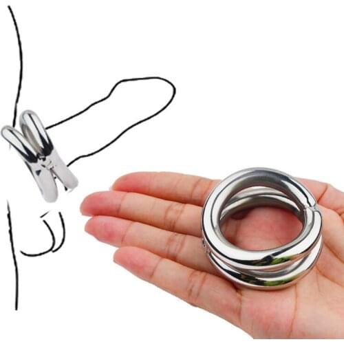 Double Arc Metal Cock Ring Penis Enhance Erection Bondage Ejaculation Delay Sex Toys For Men Cock Ring Scrotum Rings Sex Shop 18