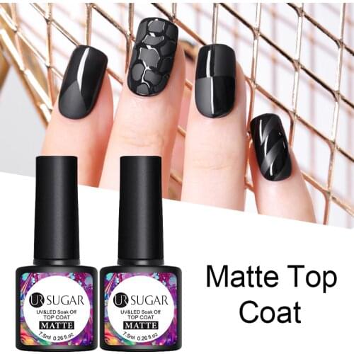 UR SUGAR 7.5ml Matte Top Coat Base Coat Soak Off UV LED Nail Art Gel Polish Matte Effect Nail Art Gel varnish Varnish