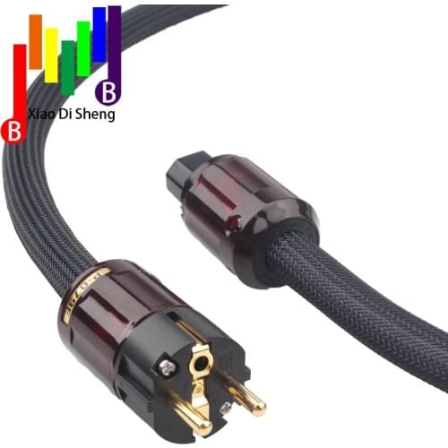 Audio Hi-End Hifi amplifier OFC Pure Copper Schuko Euro EU+IEC AC Female Male Gold Plated Power Plug Power Cable Cord Wire