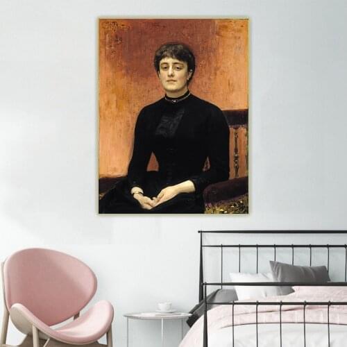Ilya Efimovich Repin《Portrait of Jelizaveta Zvantseva》Canvas Oil Painting Aesthetic Picture Wall Hanging Decor Home Decoration