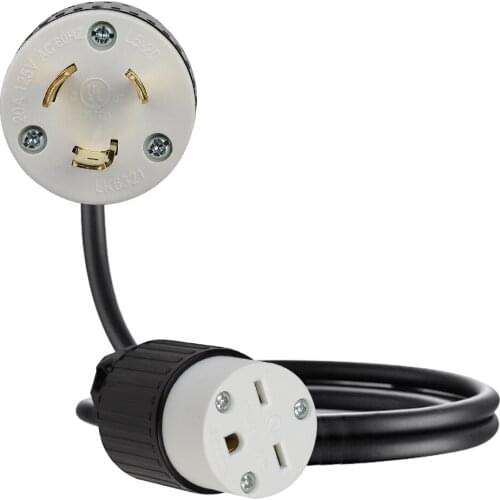 JORINDO NEMA L5-20P to 6-15R power cables are used for American standard industrial plugs,15A/20A