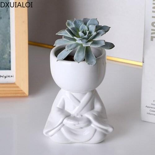Nordic Creative Handmade Ceramic Crafts Vase Religious Figure Sculpture Office Living Room Desktop Potted Plant Home Decoration