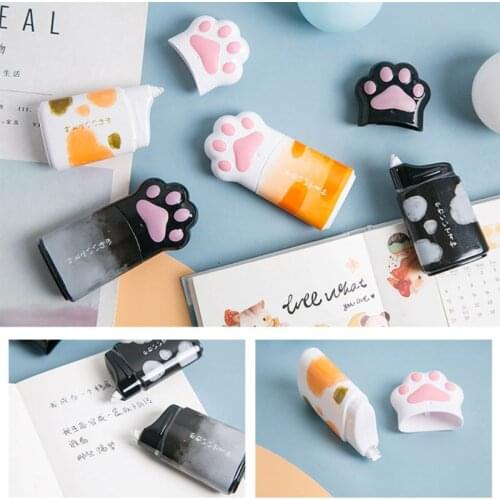 Cute Cat Paw Footprint Correction Tape Stationery Corrector Student Altered Tape T3LB