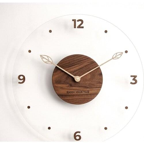 Creative and Simple Japanese Style Wooden Wall Clock Indoor Home Decoration Living Room Corridor Bedroom Silent Clock