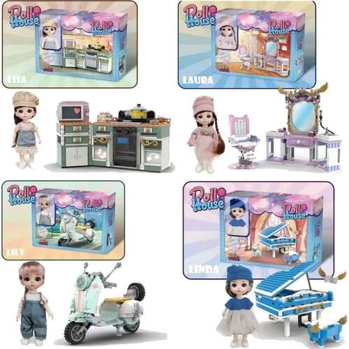 New hot 13 Moveable Jointed Dolls Bjd Doll Dress Up with Clothes Shoes Suit Building Blocks DIY Blocks Model Doll Kids Toys Gift