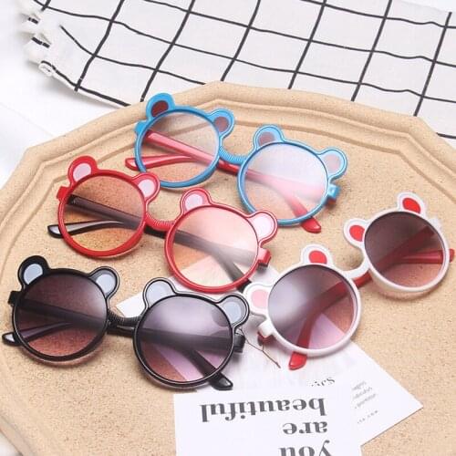 Cute Cartoon Bear Style Kids Glasses Outdoor Beach Children Sun Glass Girls Sunglasses Baby Boy Eyeglasses